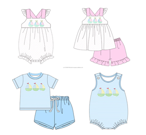 Preventa al por mayor: MOQ 5 unidades de ropa de boutique para bebés niñas, con estampado festivo de verano, estilo Popsicle, linda, suave, de Spandex/algodón orgánico, para hermanos. - Product Image 6