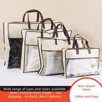 Sacs de rangement portables anti-poussière à fermeture éclair, imprimés par transfert thermique, en PVC non tissé Meltblown, pour literie et housses de couette, en stock