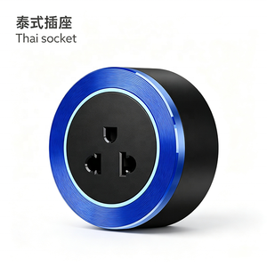 US/UK/Französische/EU/Thailändische Standard-Wandsteckdose Mobile Stromanschlüsse IP20-Zertifiziert 250V 10-13A SPQ Blaue Aluminium-Rand-Serie - Product Image 3
