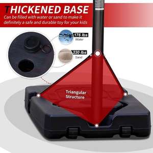 Spalding Portable <b>Basketball</b> <b>Hoop</b> 7.5ft-10ft Height Adjustable With 44 Inch Backboard Wheels For <b>Outdoor</b> Court Use - Product Image 5