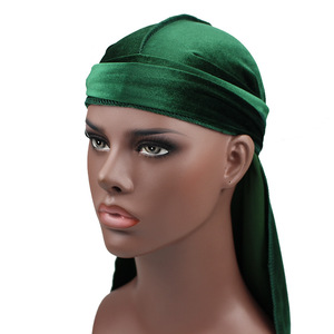 <span class=keywords><strong>Durag</strong></span> coloré unisexe, en velours, de haute qualité, blanc, <span class=keywords><strong>bleu</strong></span>, violet, rouge, longue queue, vente départ-usine - Product Image 1