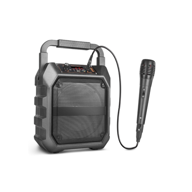 Portable 6.5-inch RGB LED Karaoke Speaker with Wired Microphone, 15W Power, Suitable for PC/Phone/Stage, Made of Plastic