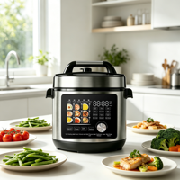 Penjualan Terlaris Panci Masak Listrik 1000W 6L Multi-Fungsi 21-in-1 Bahan Stainless Steel Kontrol Digital Anti Lengket Otomatis