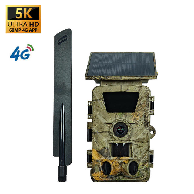 PR903G 5K Wildlife 4G Lte Cellular Solar Panel Battery 5200mah Infrared Wireless Game Trail Hunting Camera With Live Video