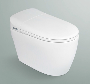Toilette monobloc à chasse d'eau blanche avec bidet, siège de toilette chauffant avec séchoir à fonctionnement automatique à vendre - Product Image 1