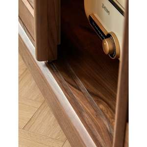 Aparador de <span class=keywords><strong>Madera</strong></span> Maciza de Nogal Negro Estilo Nórdico, <span class=keywords><strong>Mueble</strong></span> Multifuncional para <span class=keywords><strong>Cocina</strong></span> y Sala de Estar, Muebles para el Hogar - Product Image 4