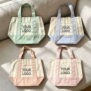 High Quality Promotion Thick <b>Reusable</b> Shopping Tote With Canvas Handle Pocket for Gift Giving - Product Image 3