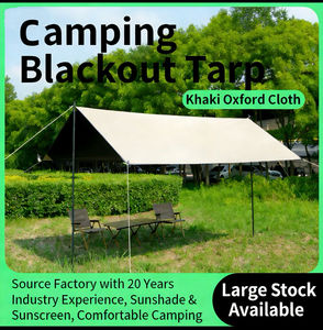 Outdoor Camping Sunshade Waterproof Black Canopy With Thickened <b>Sunscreen</b> Coating, Rainproof Large Camping Canopy 3*4 Vinyl Cano - Product Image 4