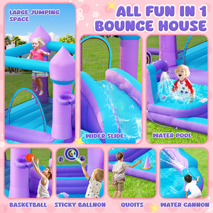 FBSPORT - <span class=keywords><strong>Castillo</strong></span> Inflable con Tobogán para Niños, Mini Parque Infantil Inflable para <span class=keywords><strong>Casa</strong></span>, Equipo de Juegos para Interiores - Product Image 3