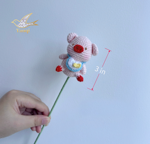 Bouquet de cochons en crochet de qualité supérieure - Bouquet de <span class=keywords><strong>fleurs</strong></span> en animaux tricotés à la main exquis de haute qualité Cadeau - Product Image 1