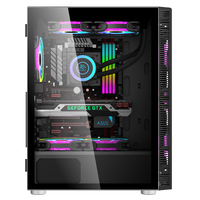 SNOWMAN Gaming PC Case EATX Micro ATX Mini ITX Mid Tower Gamer Cabinet Gaming Transparent Glass Side Plate Computer Case