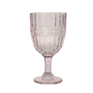 Calice in <span class=keywords><strong>Vetro</strong></span> Colorato Goffrato Vintage FUNGER per Banchetti Nuziali, Bicchiere da Acqua con Stelo in Stile Europeo, Riciclabile ed Ecologico - Product Image 4