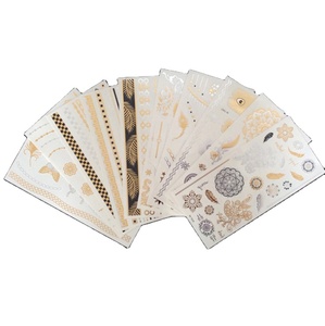 Tatuaggio temporaneo per il corpo delle donne in argento metallizzato impermeabile con stampa personalizzata - Product Image 1