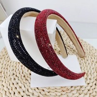 Nouveau à la mode couleur unie imprimé léopard brillant plein strass éponge bandeau femmes bijoux de luxe chapeaux accessoires