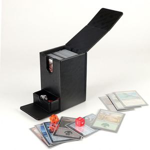 Boîte de rangement portable en plastique pour cartes à collectionner avec compartiment à dés, impression couleur, coins carrés, organisateur de jeux de stratégie - Product Image 2