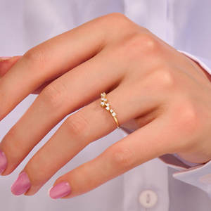 Anillo Apilable <span class=keywords><strong>de</strong></span> Oro Sólido <span class=keywords><strong>de</strong></span> 14K MaiYi, Anillo con Racimo <span class=keywords><strong>de</strong></span> Diamantes, Anillo con Diamantes Naturales para Mujer - Product Image 2