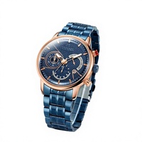 Montre de luxe pour homme personnalisée OEM, mouvement à quartz japonais, bracelet en acier inoxydable, boîtier en alliage, cadran à aiguilles, vente en gros d'usine