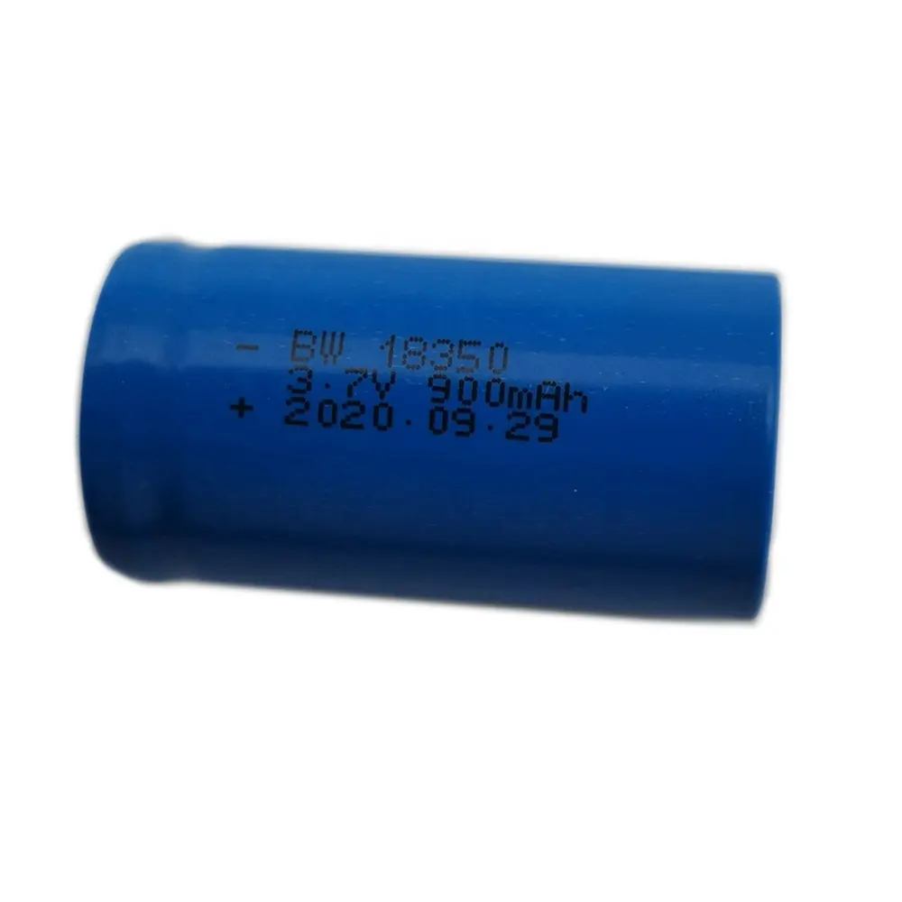 Factory price 3.7V 18350 rechargeable 10C li ion 900mAh cylindrical lithium polymer battery for flashlight