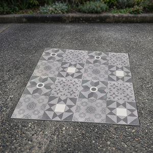 Carreaux de sol extérieurs modernes en porcelaine émaillée numérique, couleur ivoire beige, 400x400mm, 9mm, haute résistance - Product Image 6