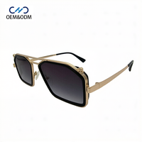 Lunettes de soleil unisexes M20131 à monture carrée géométrique et en métal tendance, logo personnalisé OEM et ODM bicolore pour hommes et femmes