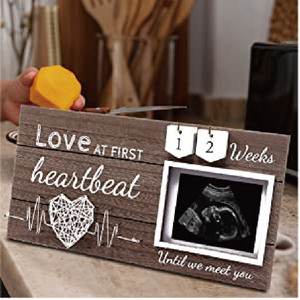 Cadre photo sonogramme Design «<span class=keywords><strong>Love</strong></span> <span class=keywords><strong>at</strong></span> <span class=keywords><strong>First</strong></span> <span class=keywords><strong>Sight</strong></span>» pour la première maman - Product Image 3