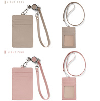 Porte-cartes d'identité en cuir véritable de haute qualité avec crochet de libération facile, design luxueux, tendance, écologique et portable