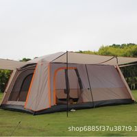 Équipement de camping haut de gamme, tente imperméable à double couche pour l'été, deux chambres, salon, 3-6-12 personnes, grande tente en tissu Oxford 2000-3000 mm