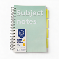 Carnet à spirale A5 personnalisé en gros, carnet à spirale ligné avec intercalaires pour fournitures scolaires