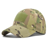 Casquette de baseball pour hommes 6 panneaux en coton Desert Camo Velcro Patch Back Snapback Peaked Trucker avec velcro Patch amovible