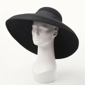 Fashion Trend Vintage Big Brim Stage Show <b>Hat</b> Fashion Women Female Party Event Wool Felt <b>Hat</b> - Product Image 2