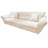 Nouvel Arrivage Canapé pour Salon, avec Support Cervical, Accoudoirs Courbes en Forme de Nuage, Rembourrage Textile Moelleux et Confortable, pour Condominium