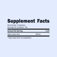 Capsules d'acide alpha-lipoïque pour la santé du foie, la santé des nerfs, un métabolisme sain du glucose, complément d'acide alpha-lipoïque