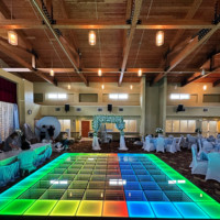 3D LED Magnétique Élégant Verre Piste de Danse Mariage Plexiglas Piscine Couverture Miroir RGB LED Spots DMX512 Contrôle Blanc Chaud DJ