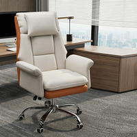 Chaise de bureau moderne robuste avec dossier inclinable et repose-pieds en cuir PU, vente directe usine