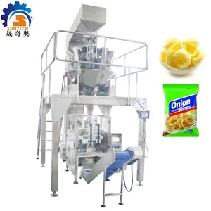 Automatic 100g Onion Rings Chips Popcorn Puffed Food VFFS Nitrogen Gas Machine In Packing