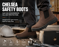 Bottes Chelsea en cuir Nubuck noir avec semelle intermédiaire, unisexes, à embout d'acier, confortables, anti-perforation, antistatiques, pour l'automne et l'industrie sidérurgique