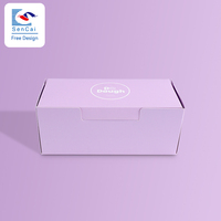 Boîtes à donuts personnalisées de qualité alimentaire en gros, boîte en papier pliable de couleur violette avec logo imprimé