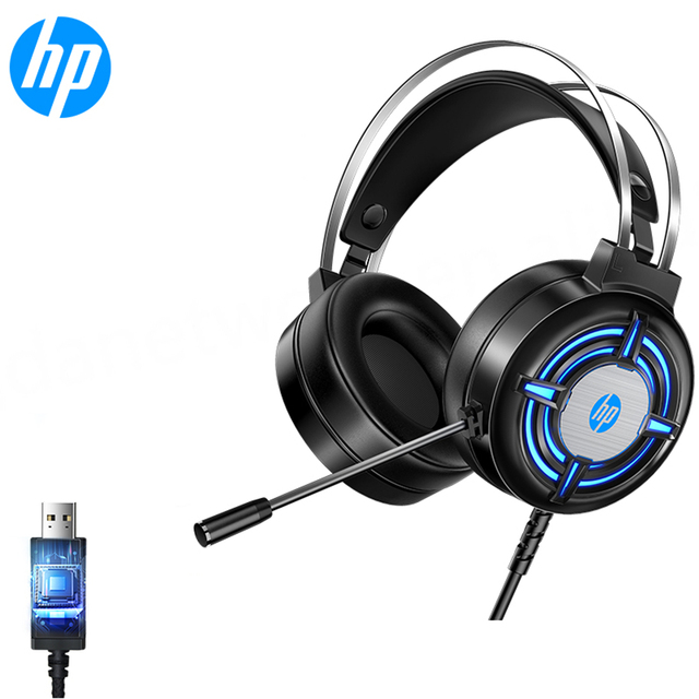 H120G RGB LED 7.1 USB Wired MIC 50MM Dynamic Colorful Surround Sound Gaming Over-Ear Metal Headset IPX5 Waterproof Active Noise