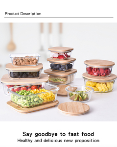 Meal Prep Borosilicate Glass Food Storage Container Multifunctioning Lunch Box Vintage Microwave Glass Lunch Box
