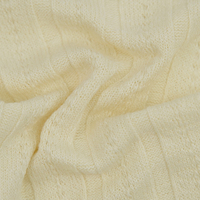 Tissu jacquard côtelé en TC Spandex 250 GSM durable, certifié GOTS GRS, respirant, tricot ajouré à œillets pour hauts de gamme