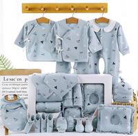 Vente en gros de vêtements pour bébés en coton 100% - Ensembles de 18 pièces - Boîte cadeau pour filles et garçons nouveau-nés - Mode printemps