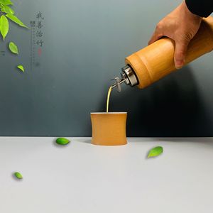 <b>Bamboo</b> Oil <b>Container</b> Cylinder Air Tight Lid For Kitchen Storage Bottle - Product Image 1