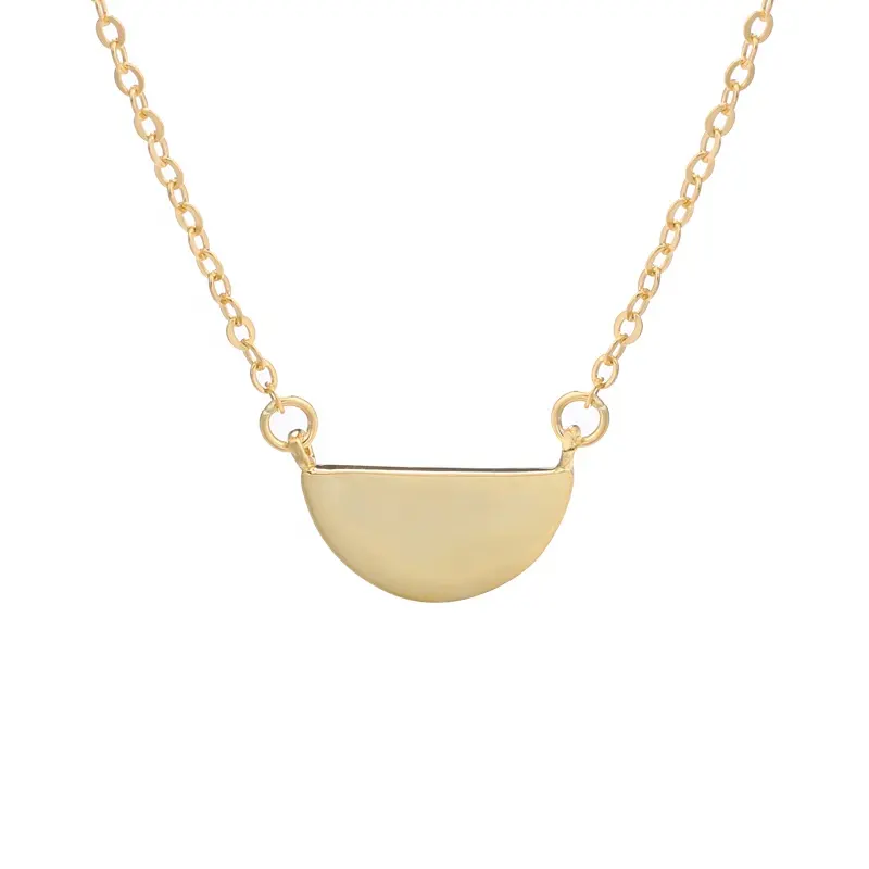 A1365 HOT Selling 18K Gold plated half moon pendant necklace