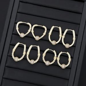 JXX Wholesale 14K Gold Plated <b>Fashion</b> Jewelry <b>Earring</b> Micro Inlay Zircon Custom Dainty Women huggies <b>Hoops</b> <b>Earring</b> - Product Image 1