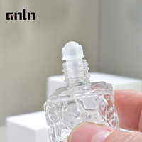 Flacons à bille en verre en gros, forme cubique, vides, rechargeables, flacon à bille en verre de 10 ml pour huile de parfum
