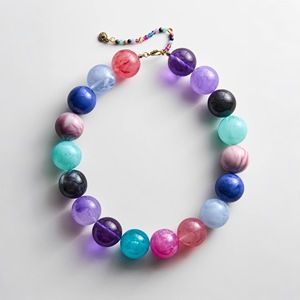 Collier tendance SongYi en perles acryliques colorées, pendentif étoile et cœur arc-en-ciel estival, style Y2K, pour femme - Product Image 2