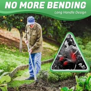 Weed Puller Tool mit langem Griff 60 "Manuelles Weeder-Entferner-Werkzeug 2 in 1 Hand Weed Rake und Garden Hoe für die Gartenarbeit - Product Image 4