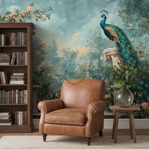 Arte europeo móvil <span class=keywords><strong>acuarela</strong></span> pintura Pavo Real flores planta bosque jardín <span class=keywords><strong>paisaje</strong></span> Mural papel tapiz - Product Image 2