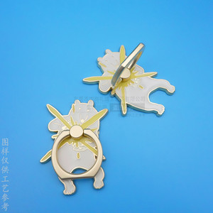 <b>Cartoon</b> Metal Painted <b>Ring</b> Buckle Matte Gold Zinc Alloy Desk Phone Holder Back Adhesive ZHK554212 - Product Image 3