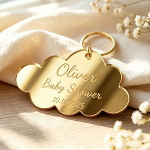 Étiquettes personnalisées en acrylique en forme de nuage pour mariages et anniversaires, étiquettes cadeaux durables et imperméables pour baptêmes de bébé et décorations de la fête des mères - Product Image 3